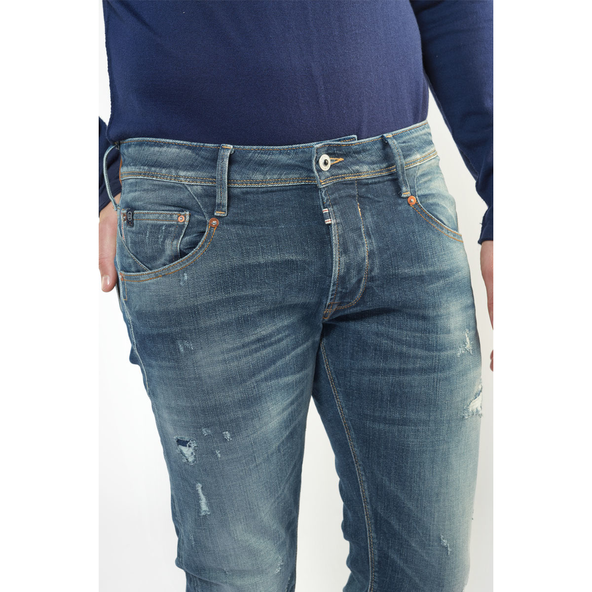 Le Temps des Cerises Bleu Niko 700/11 adjusted jeans destroy vintage bleu 2RMJCaot