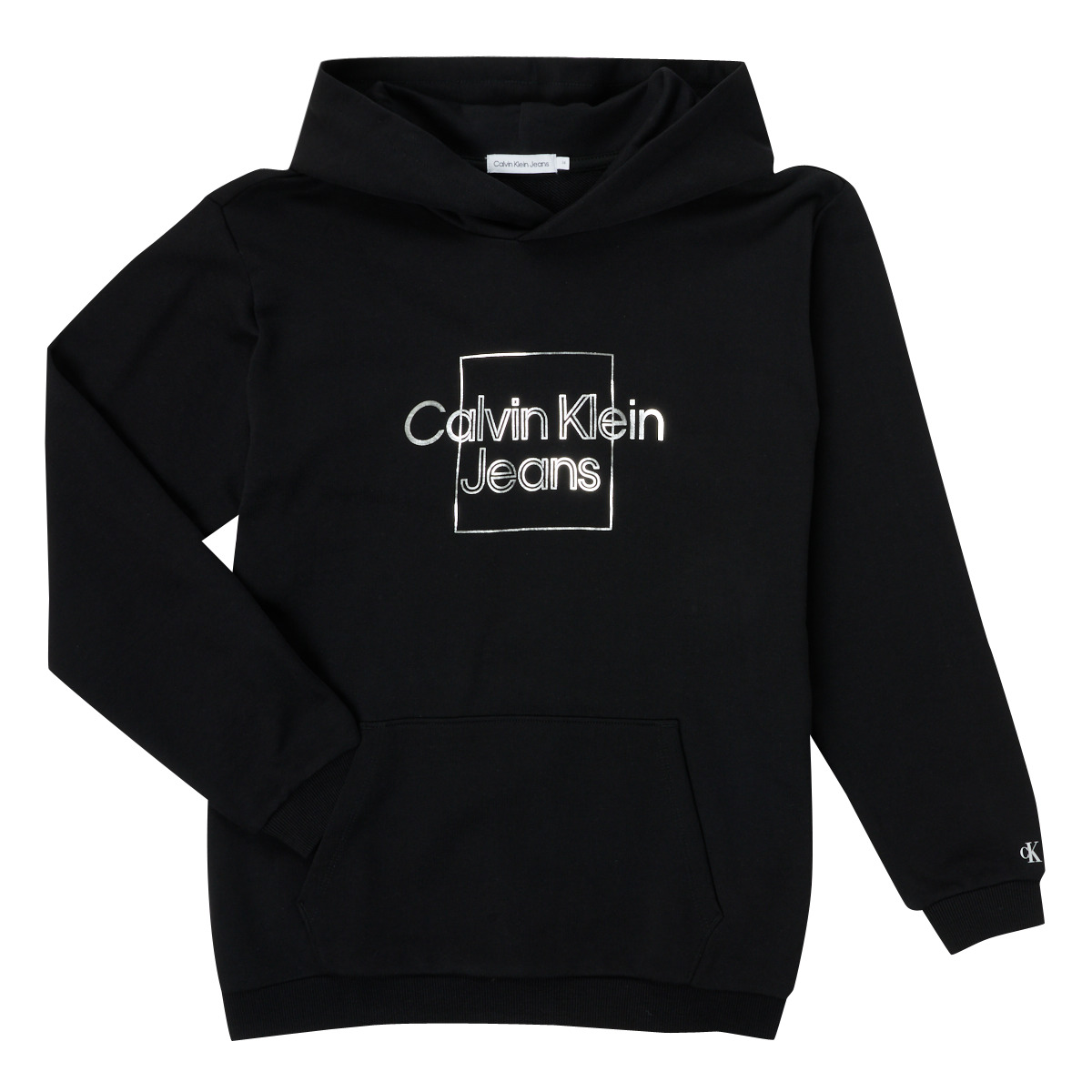 Calvin Klein Jeans Noir METALLIC BOX LOGO RELAXED HOODIE 6XjmcIXo