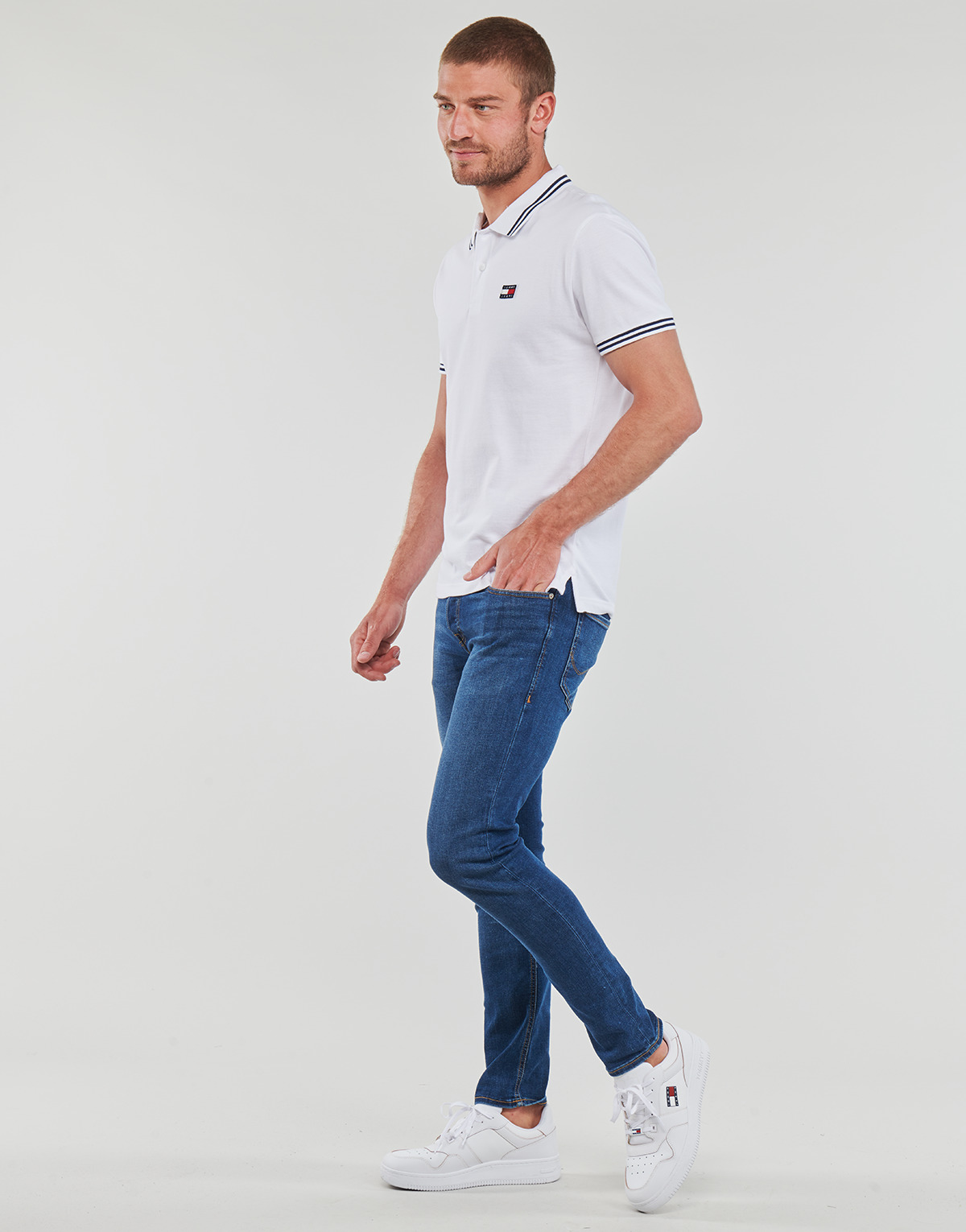 Tommy Jeans Blanc TJM CLSC TIPPING DETAIL POLO 22jMNm5S