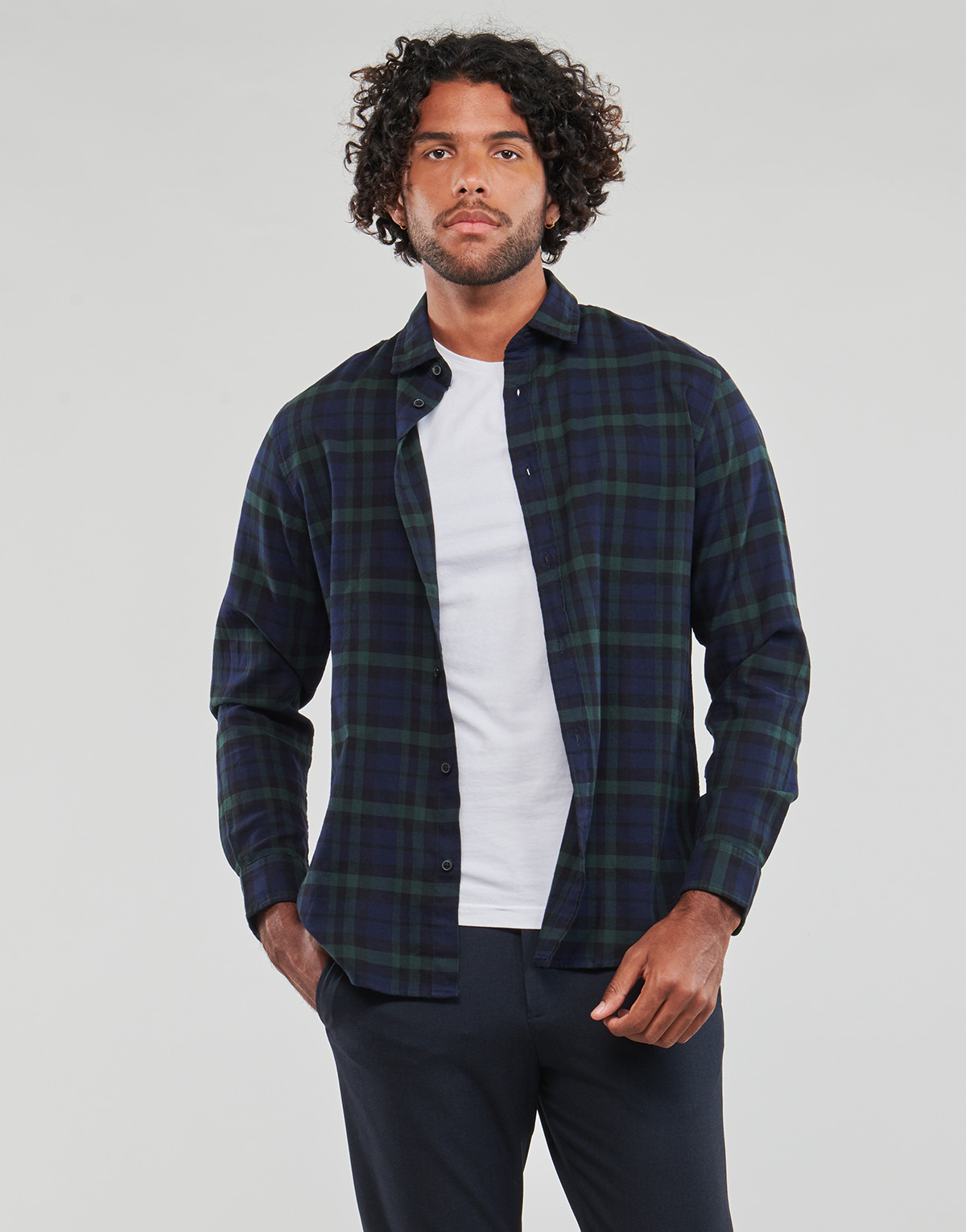 Selected Marine SLHSLIMOWEN-FLANNEL SHIRT LS NOOS Cg6SpY9a
