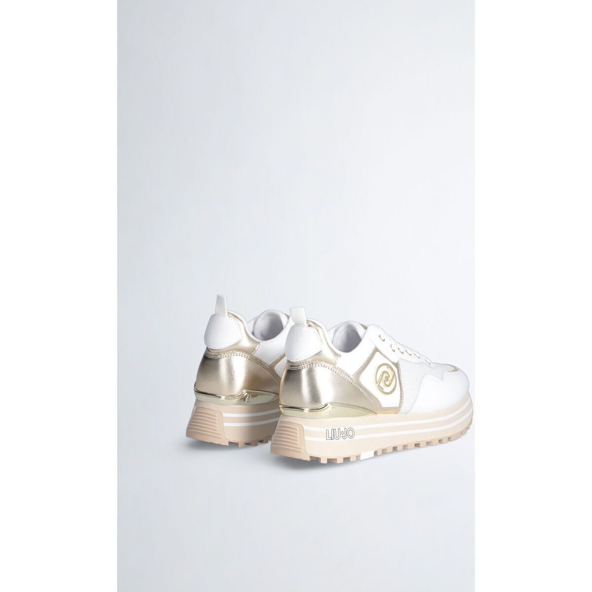 Liu Jo Blanc Sneakers plateforme en cuir et mesh 1NDwklSM