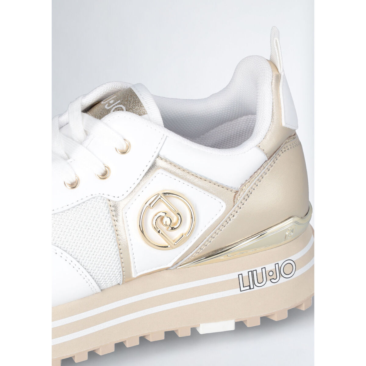 Liu Jo Blanc Sneakers plateforme en cuir et mesh 1NDwklSM