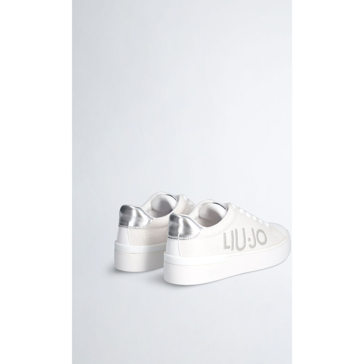 Liu Jo Blanc Sneakers glitter avec maxi logo 7UepIyka