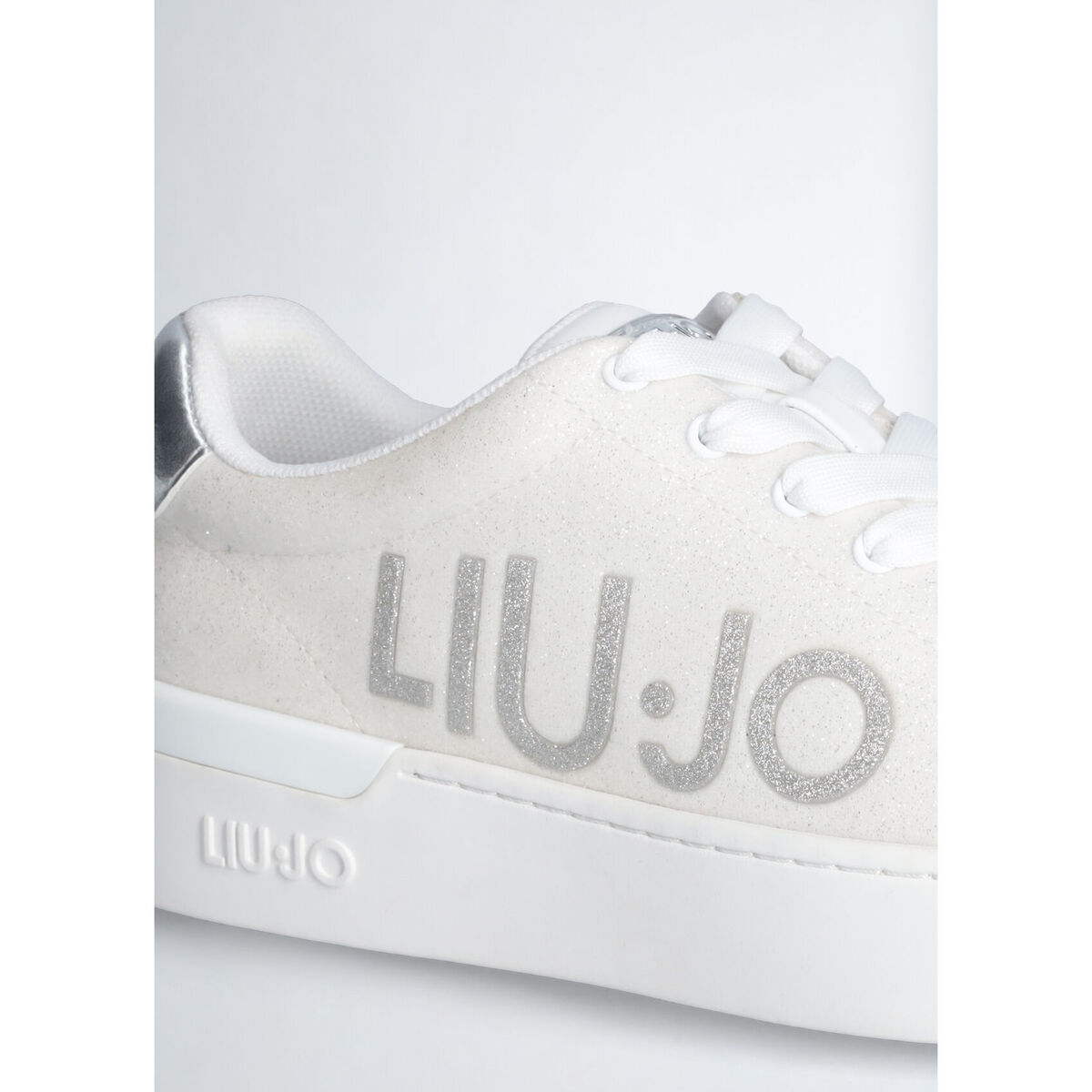 Liu Jo Blanc Sneakers glitter avec maxi logo 7UepIyka