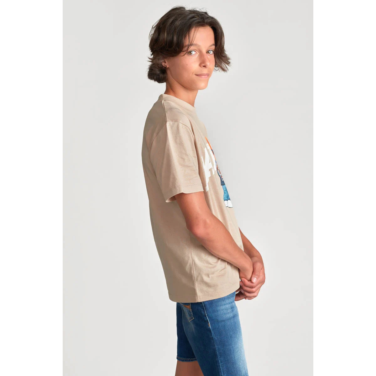 Le Temps des Cerises Marron T-shirt stenleybo beige imprimé awpl7PtB