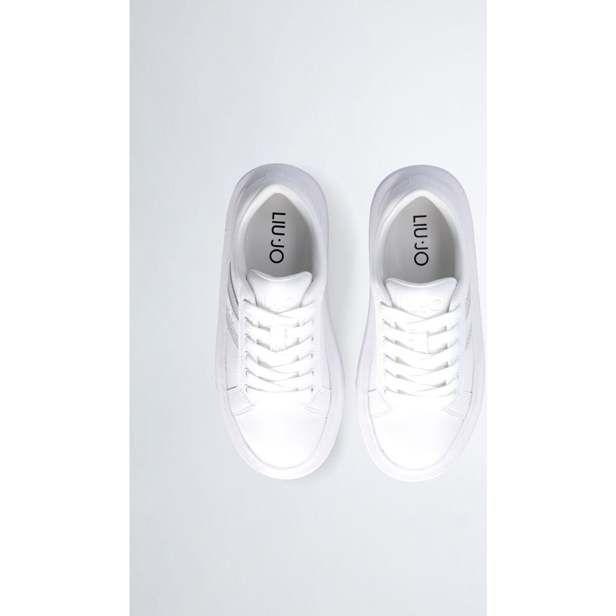 Liu Jo Blanc Sneakers à plateforme avec strass 3ZICBoxN